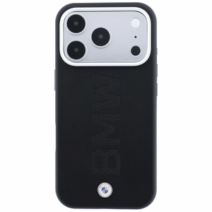 BMW Sign Deboss Quilted Metal Logo MagSafe ümbris mudelile iPhone 18 Pro Max – tumehall