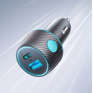 Autolaadija Joyroom „JR-CCN01" must 60W (PD20W / USB-C) LED-valgusega