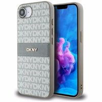 DKNY Repeat Texture Pattern with Tonal Stripe iPhone 16e Ümbris - Beige
