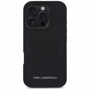 Karl Lagerfeld HC Grained PU Cardslot Metal Elong Ümbris jaoks iPhone 16 Pro Max - Must