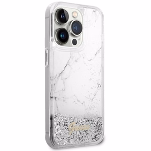 Guess GUHCP14LLCSGSGH iPhone 14 Pro 6.1" white/white hardcase Liquid Glitter Marble