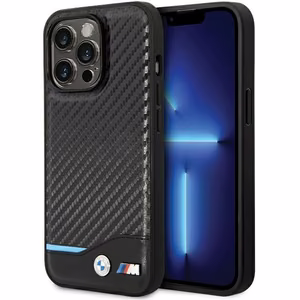 BMW Leather Carbon Ümbris jaoks iPhone 13 Pro Max - must