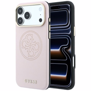 Guess Perforated 4G Gold Logo MagSafe ümbris mudelile iPhone 17 Pro / 18 Pro – värv: roosa
