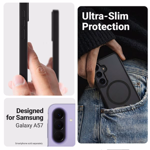 Crong Hybrid Matte Magnetic MagSafe ümbris seadmele Samsung Galaxy A57, must