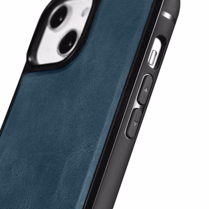 iCarer nahast õlivaha ümbris iPhone 14 Pro Maxi nahkkesta sinine (WMI14220720-BU)