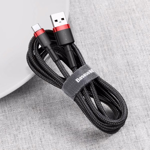 Baseus cable Cafule USB - USB-C 1,0 m 3A punane-must