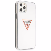 Guess GUHCP12MPCUCTLWH iPhone 12/12 Pro 6.1" valge/valge kõvakaaneline Triangle Collection