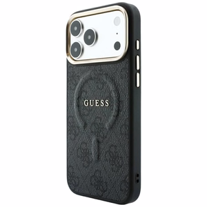 Guess Embossed 4G Classic MagSafe-ümbris iPhone 17 Pro Max / 18 Pro Max jaoks, must