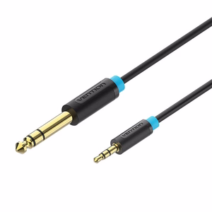Helikaabel TRS 3,5 mm – 6,35 mm, Vention BABBG, 1,5 m, must