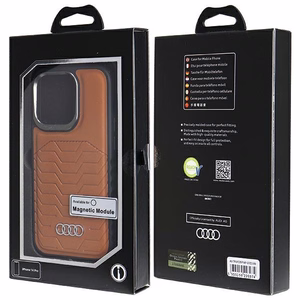 Audi Synthetic Leather ümbris with MagSafe jaoks iPhone 14 Pro - brown