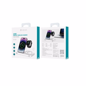 Devia traadita laadija 3in1 Smart 15W valge koos lambiga