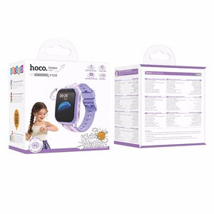 Laste nutikell 1,69" 4G GPS kõnefunktsiooniga Hoco Y108, lilla