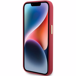 Guess Silicone Script Metal Logo & Frame ümbris jaoks iPhone 15 Pro - punane