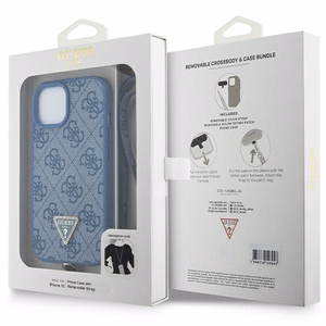 Guess GUHCP15SP4TDSCPB iPhone 15 6.1" синий/синий жёсткий чехол Crossbody 4G Metal Logo