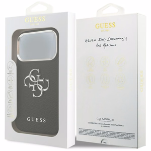 Guess Grained Big 4G Classic Logo ümbris jaoks iPhone 17 Pro - must