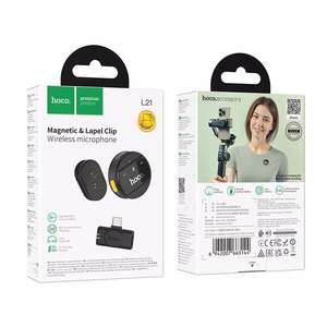 Juhtmevaba mikrofon USB C Hoco L21 must
