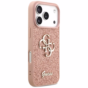 Guess Fixed Glitter Big 4G Ümbris jaoks iPhone 17 Pro - Roosa