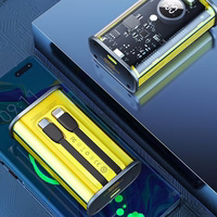 WEKOME WP-345 Vanguard Series - Power bank 10000 mAh Fast Charging with built-in USB-C & Lightning PD 20W kaabel + QC 22.5W (kollane)