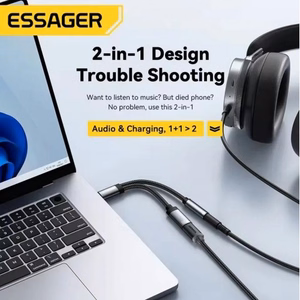 Adapter Essager Dual String2 must (In: Male Type-C / Out: Female 2xType-C)