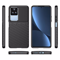 Thunder Case ümbris Xiaomi Poco F4 5G jaoks silikoonist soomus ümbris must