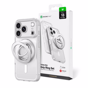 AmazingThing Titan Pro Lens Ring Set ümbris mudelile iPhone 18 Pro Max, kaamerakaitsega ja magnetrõngaga, ühildub MagSafe'iga – värv: läbipaistev