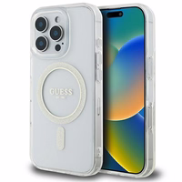 Guess IML Glitter Circle MagSafe Ümbris jaoks iPhone 16 Pro Max - Clear