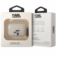 Karl Lagerfeld KLAPHNKCTGT Airpods Pro cover läbipaistev Gliter Karl&Choupette