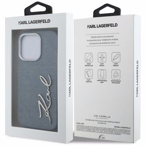 Karl Lagerfeld FW Jeans Signature Logo чехол iPhone 16 Pro - синий