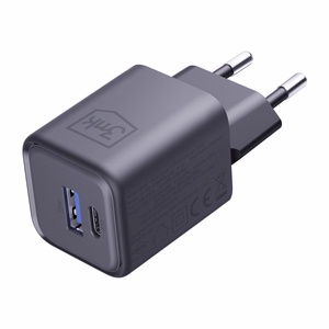3mk Hyper Charger PD 33W GaN QC4+ PPS AFC FCP SCP 1A1C seinalaadija - must