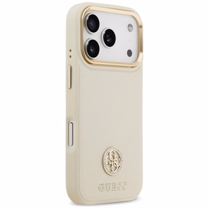 Guess Grained Strass Logo MagSafe ümbris jaoks iPhone 17 Pro - beige