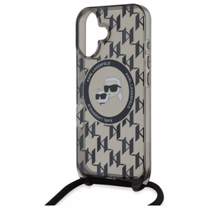 Karl Lagerfeld IML Crossbody Monogram Karl & Choupette Head MagSafe iPhone 16 Ümbris - must