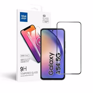 Karastatud klaas Samsung Galaxy A54 5G-le (täisliim / ümbrisega sobiv) Blue Star 5D must