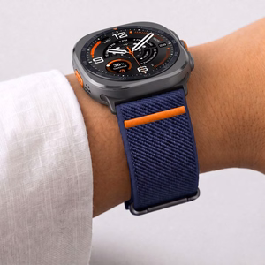 Tech-Protect Nylon Clasp rihm mudelile Samsung Galaxy Watch Ultra 47 mm – tumesinine
