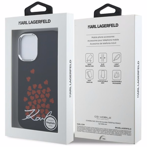 Karl Lagerfeld Silicone Heart Sign Logo MagSafe Case for iPhone 16 - Black