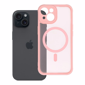 FULL MATTE MAG COVER Ümbris compatible with MagSafe jaoks IPHONE 15 jasny różowy