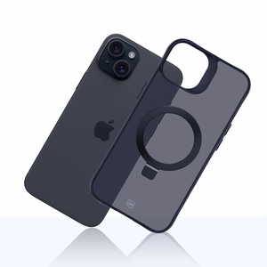 3mk Smoke Ümbris Mag&Stand jaoks Apple iPhone 15 plus - must