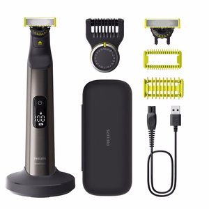 Philips OneBlade Pro 360 QP6652/61 – juhtmeta märg- ja kuivkasutusega näo- ja kehatrimmer, 20 pikkusastet, hall/must