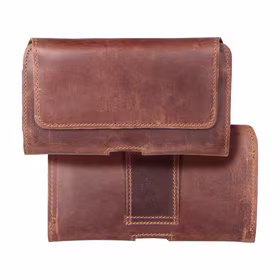 ROYAL Crazy Horse universal horizontal leather belt holster size L jaoks IPHONE 12 / 12 PRO / 13 / 13 PRO / 14 / 14 PRO / SAMSUNG S10 / S20 / S21 / A40 / HUAWEI P8 LITE / P30 / P40 / P9 LITE brown
