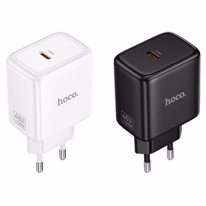 GaN зарядное устройство для телефона Hoco USB C PD AVS 40W max 60W N83 черное
