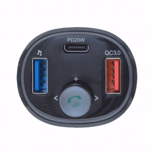 ART FM-transmitter bluetooth 5.0 + USB A QC3.0 + Typ C (kokku 30W) FM-73 must