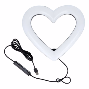 LED-rõngas Stream RGB lamp 10" telefonihoidjaga HEART + statiiv JM26-10 must