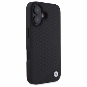 BMW Sign Leather Diamond Metal Logo MagSafe iPhone 16 Ümbris - must