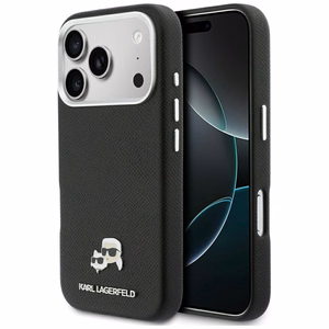 Karl Lagerfeld ümbris iPhone 17 Pro 6,3" jaoks, HC MAGSAFE PU FW K&C peamärgiga, must