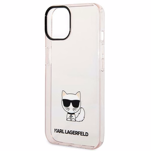 Karl Lagerfeld läbipaistev Choupette Body Ümbris jaoks iPhone 14 Plus / 15 Plus 6.7" - roosa