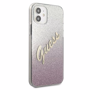 Guess GUHCP12SPCUGLSPI iPhone 12 mini 5.4" roosa/roosa kõvakaaneline Glitter Gradient Script