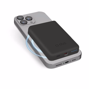 SBS TEBB5000MAG1CK Juhtmeta energiapank 5000 mAh USB-C, MagSafe ühilduv - must