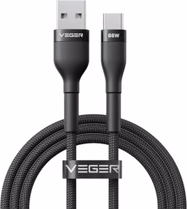 Cable USB A to Typ C VEGER PD 11V 6A 66W AC04 1,2 m black