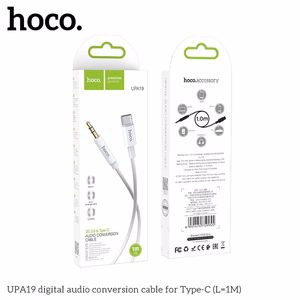 Kaabel AUX Jack 3,5 mm USB C Hoco 1 m UPA19 hõbedane