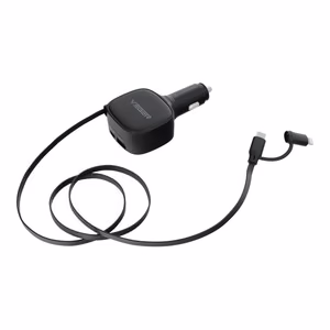 Car laadija VEGER USB C + kabel USB C / Lightning QC PD 84W CC89 must