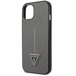 Guess GUHCP14SPSATLG iPhone 14 6.1 "hõbedane / hõbedane hardcase SaffianoTriangle Logo